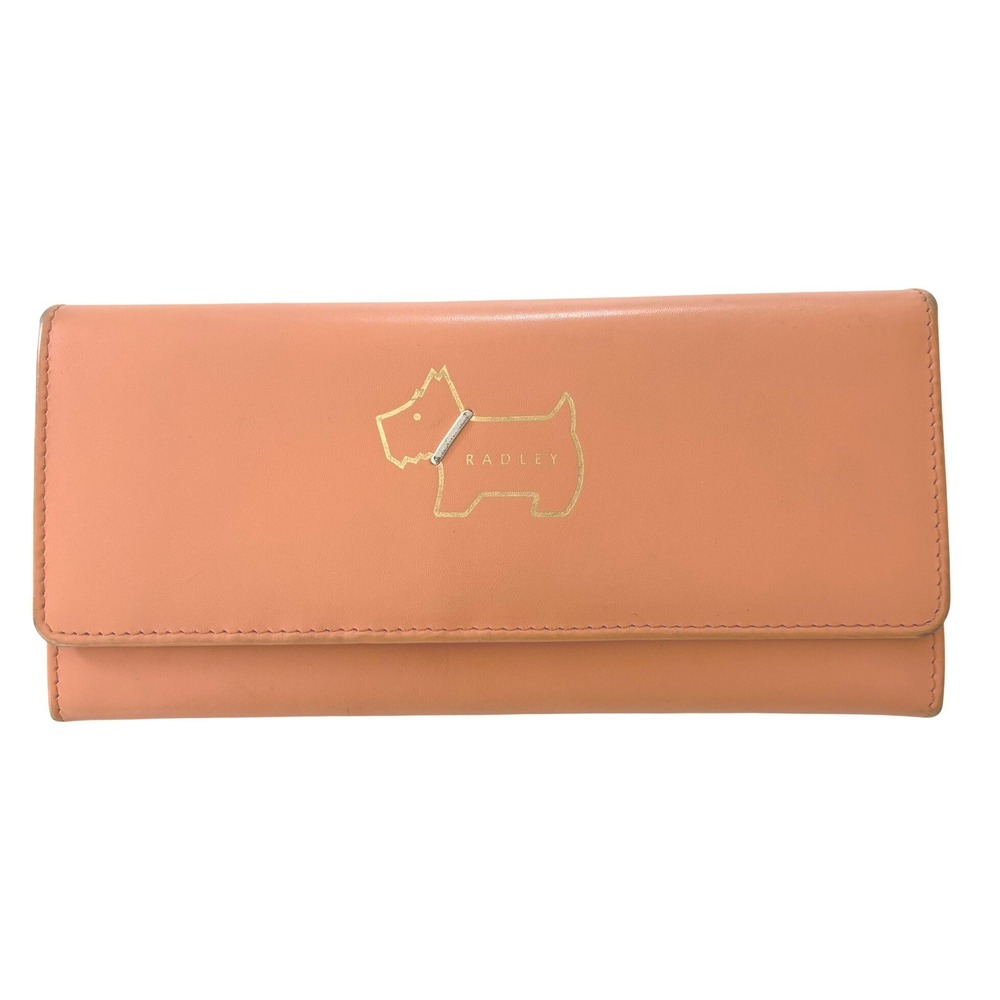 Radley London Matinee Wallet Orange Leather Scottie Dog Polka Dot